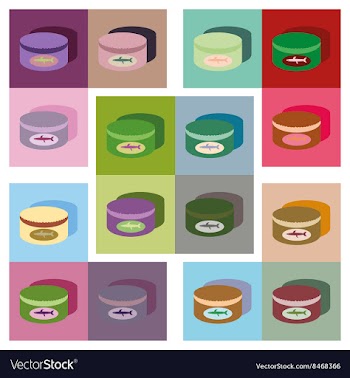 Modern flat icons collection with shadow vector image