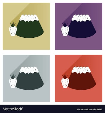 Modern flat icons collection with shadow vector image