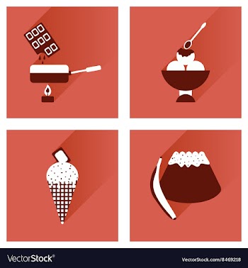 Modern flat icons collection with shadow vector image