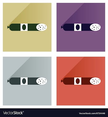 Modern flat icons collection with shadow vector image