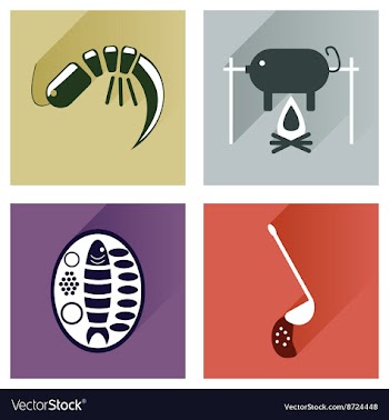 Modern flat icons collection with shadow vector image