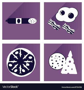 Modern flat icons collection with shadow vector image