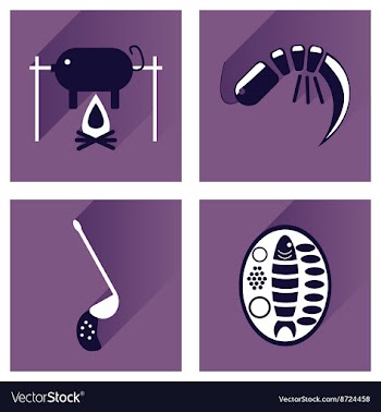 Modern flat icons collection with shadow vector image