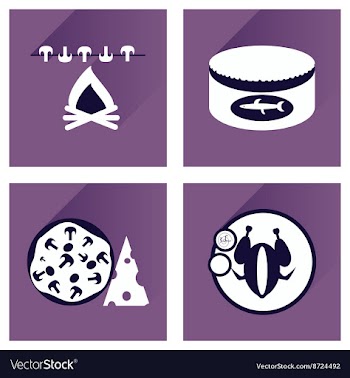 Modern flat icons collection with shadow vector image