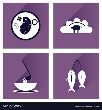 Modern flat icons collection with shadow vector image