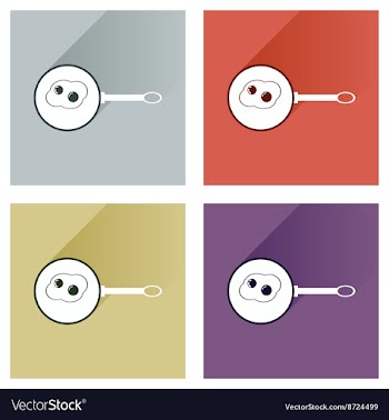 Modern flat icons collection with shadow vector image