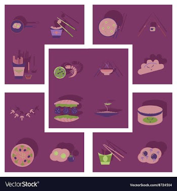Modern flat icons collection with shadow vector image