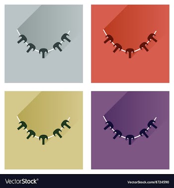 Modern flat icons collection with shadow vector image