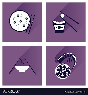 Modern flat icons collection with shadow vector image