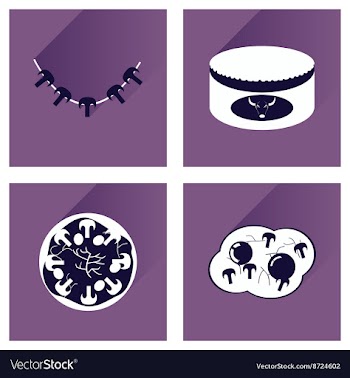 Modern flat icons collection with shadow vector image