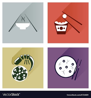 Modern flat icons collection with shadow vector image