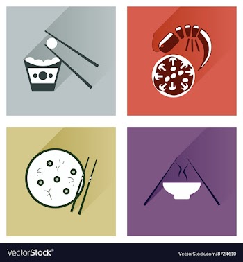 Modern flat icons collection with shadow vector image