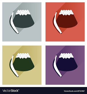 Modern flat icons collection with shadow vector image