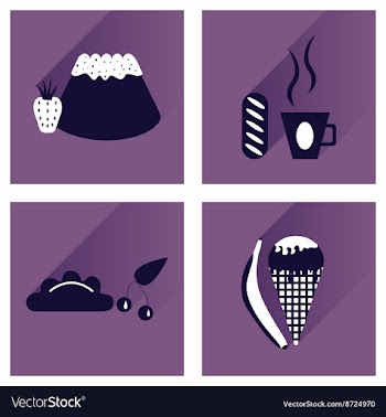 Modern flat icons collection with shadow vector image