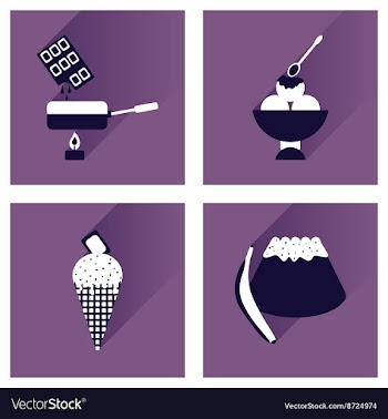 Modern flat icons collection with shadow vector image