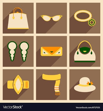 Modern flat icons collection with shadow vector image