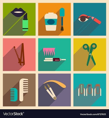 Modern flat icons collection with shadow vector image