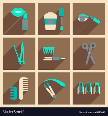 Modern flat icons collection with shadow vector image