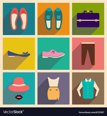 Modern flat icons collection with shadow vector image