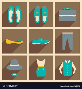Modern flat icons collection with shadow vector image