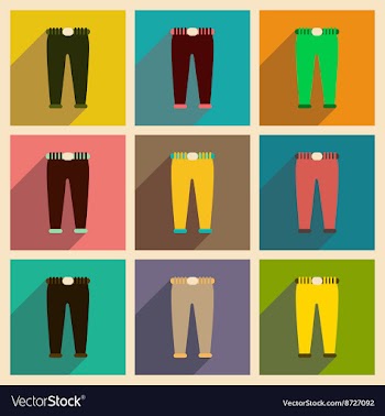 Modern flat icons collection with shadow vector image