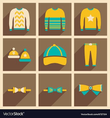 Modern flat icons collection with shadow vector image