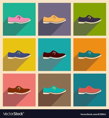 Modern flat icons collection with shadow vector image