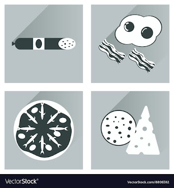 Modern flat icons collection with shadow vector image
