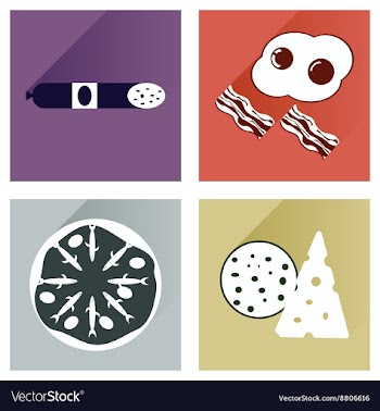 Modern flat icons collection with shadow vector image