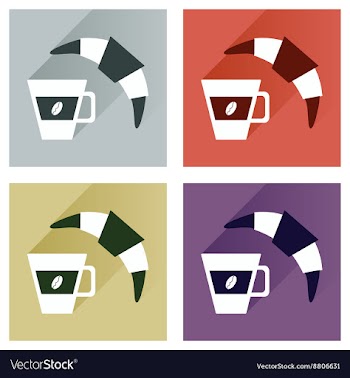 Modern flat icons collection with shadow vector image