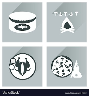 Modern flat icons collection with shadow vector image