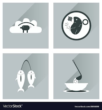Modern flat icons collection with shadow vector image