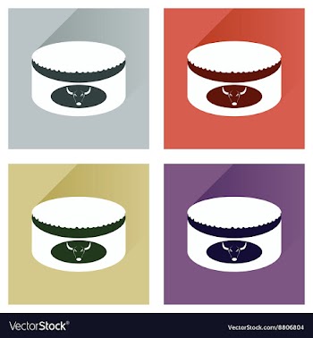 Modern flat icons collection with shadow vector image