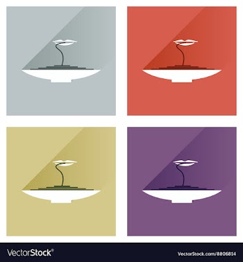 Modern flat icons collection with shadow vector image