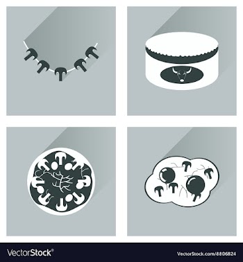 Modern flat icons collection with shadow vector image