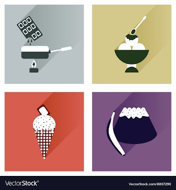 Modern flat icons collection with shadow vector image