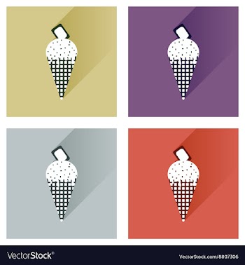 Modern flat icons collection with shadow vector image