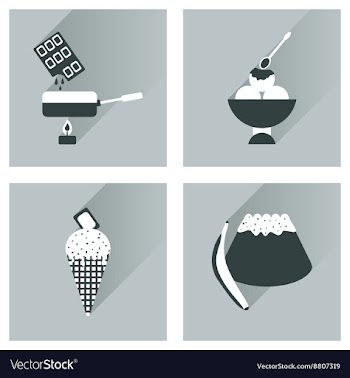 Modern flat icons collection with shadow vector image