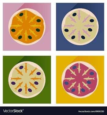 Modern flat icons collection with shadow vector image
