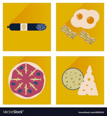 Modern flat icons collection with shadow vector image