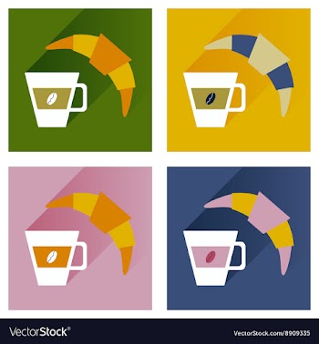 Modern flat icons collection with shadow vector image