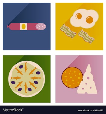Modern flat icons collection with shadow vector image