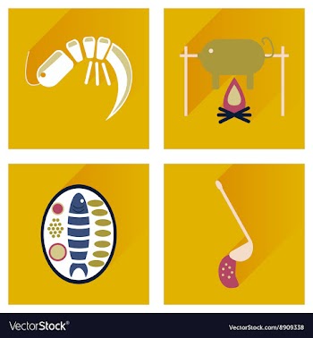 Modern flat icons collection with shadow vector image
