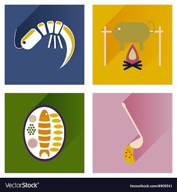 Modern flat icons collection with shadow vector image
