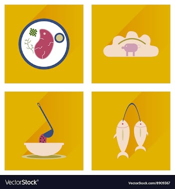Modern flat icons collection with shadow vector image