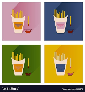 Modern flat icons collection with shadow vector image