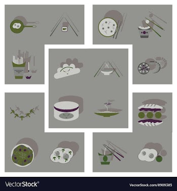 Modern flat icons collection with shadow vector image