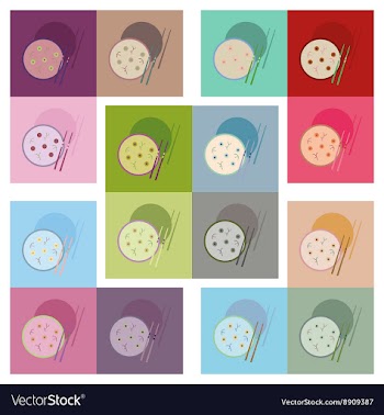 Modern flat icons collection with shadow vector image
