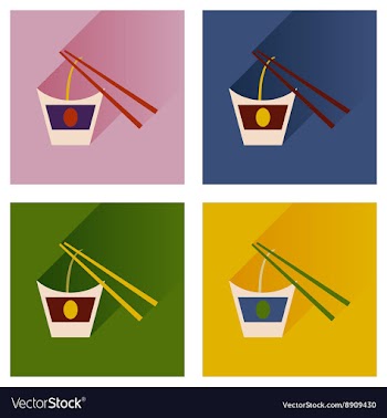 Modern flat icons collection with shadow vector image
