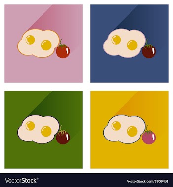 Modern flat icons collection with shadow vector image